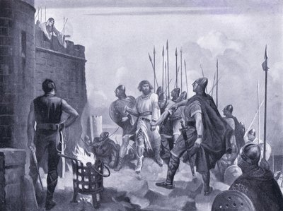 The Surrender of Bamborough Castle AD1095, 1920s by M. Mackinlay